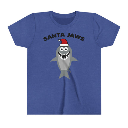 Santa Jaws Shark Kids Short Sleeve Tee