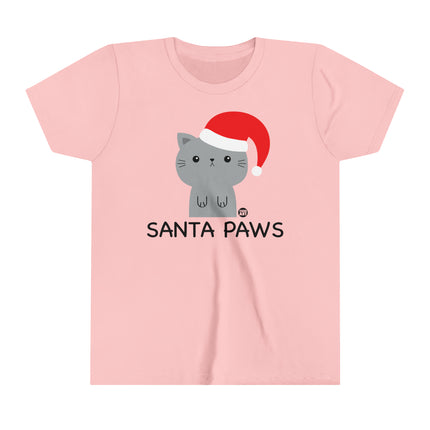 Santa Paws Cat Kids Short Sleeve Tee