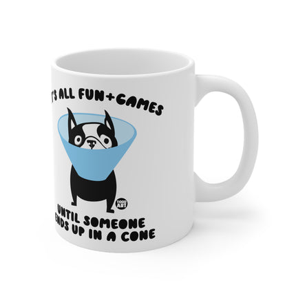 Fun and Games Dog Cone Ceramic Mug