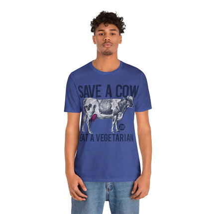 Save a Cow Eat Vegetarian Unisex Short Sleeve Tee