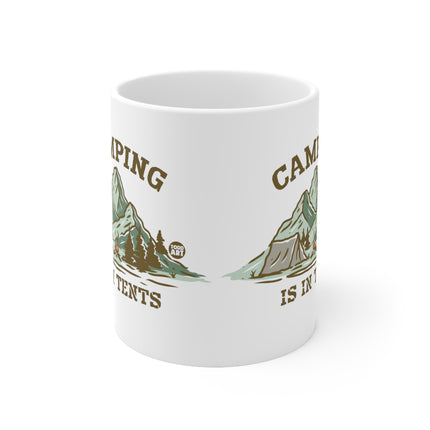 Camping in Tents Ceramic Mug