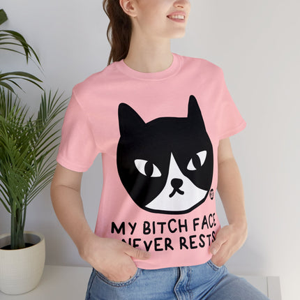 Bitch Face Never Rests Cat Unisex Tee