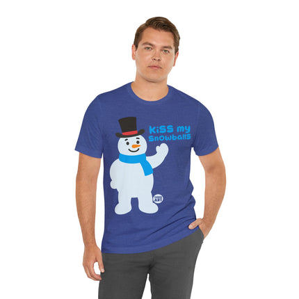 Kiss My Snowballs Snowman Xmas Unisex Tee