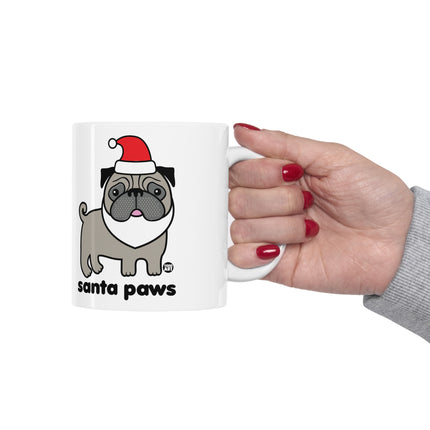 Santa Paws Pug Christmas Ceramic Mug