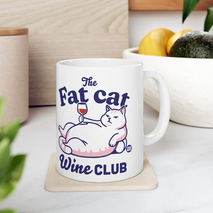 Fat Cat Wine Club Ceramic Coffee Mug