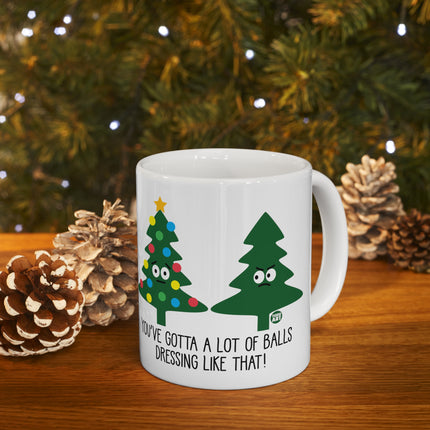 Whole Lotta Balls Christmas Tree Ceramic Mug