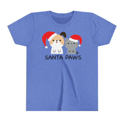 Santa Paws Dog and Cat Kids Short Sleeve Tee