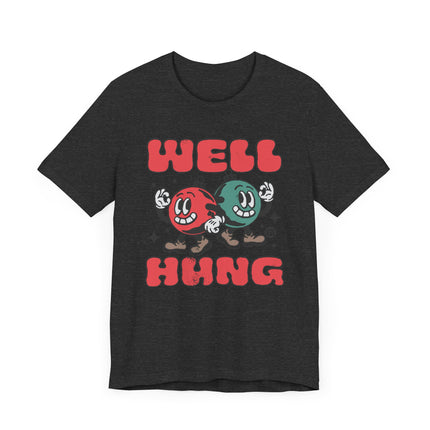 Funny "WELL HUNG" Christmas Tree Ornaments Tee Shirt