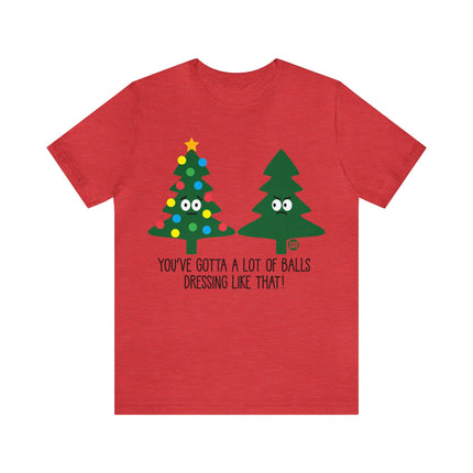 Whole Lotta Balls Christmas Tree Unisex Tee