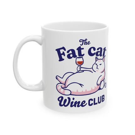 Fat Cat Wine Club Ceramic Coffee Mug