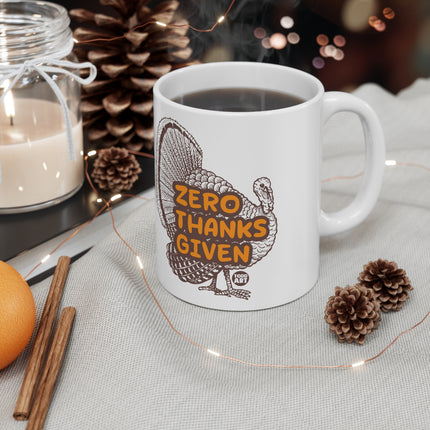 Zero Thanks Given Turkey Ceramic Mug