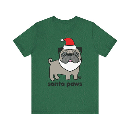 Cute "SANTA PAWS" Pug Tee Shirt