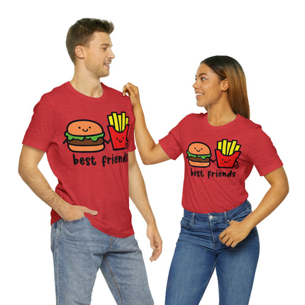 Best Friends Burger and Fries Unisex Short Sleeve Tee