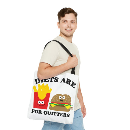 Diets Are For Quitters Burger and Fries Tote Bag