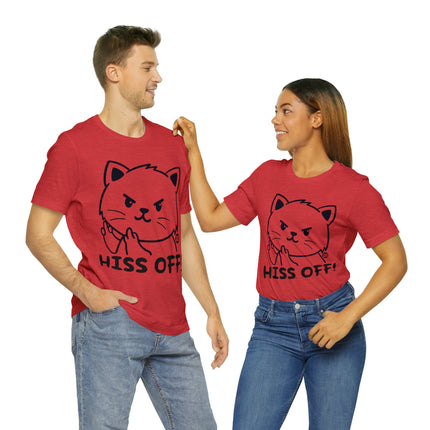 Hiss Off Cat Unisex Short Sleeve Tee