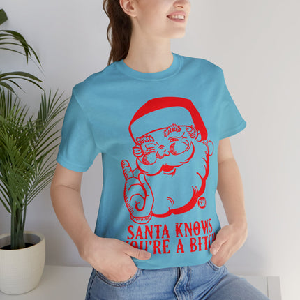 Santa Knows You're a Bitch Xmas Unisex Tee