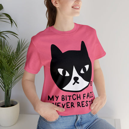 Bitch Face Never Rests Cat Unisex Tee