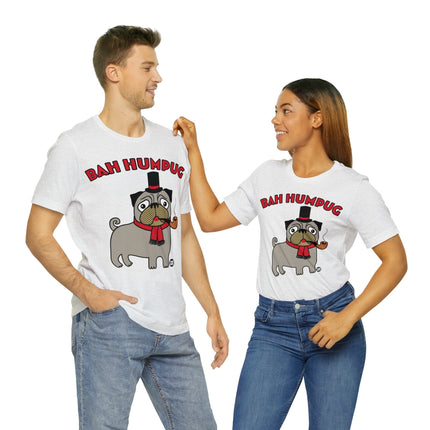 Bah Humpug Pug Christmas Unisex Short Sleeve Tee