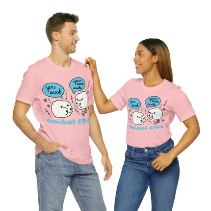 Snowball Fight Unisex Short Sleeve Tee