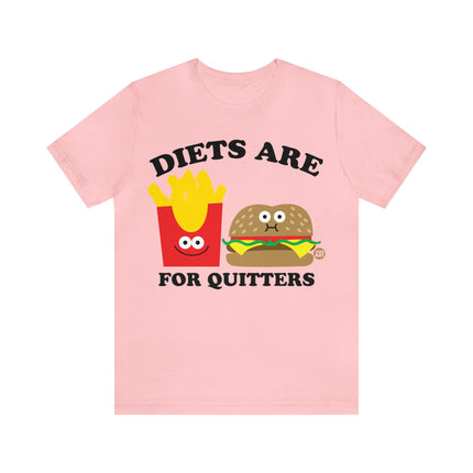 Diets Are For Quitters Burger and Fries Unisex Short Sleeve Tee