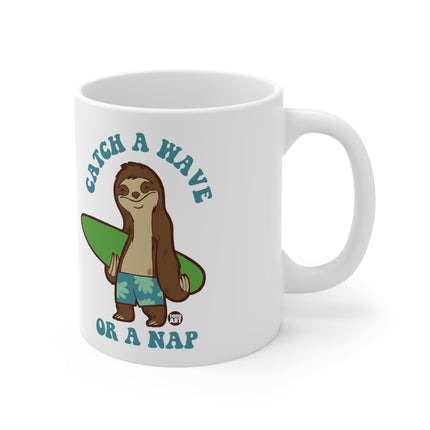 Catch A Wave Sloth Ceramic Mug