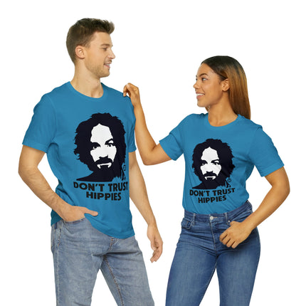 Don't Trust Hippies Charles Manson Unisex Short Sleeve Tee