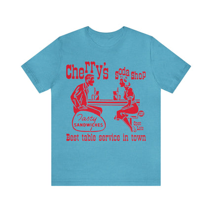 Retro Cherry's Soda Shop Unisex Short Sleeve Tee