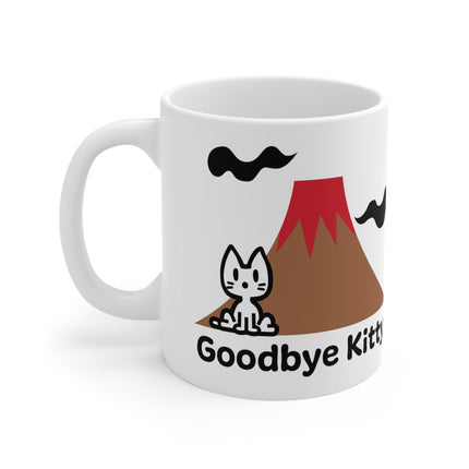 Goodbye Kitty Volcano Ceramic Mug