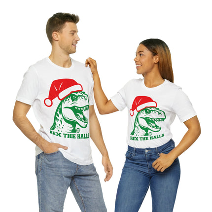 Rex The Halls T-Rex Christmas Unisex Tee