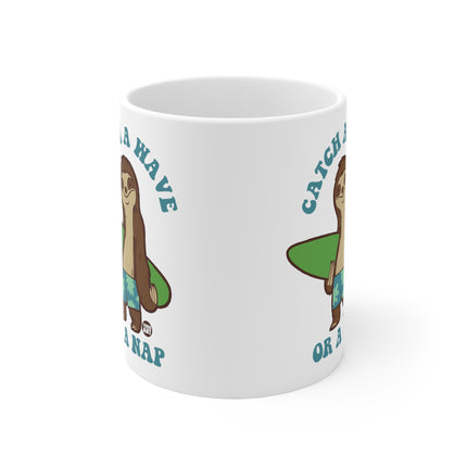 Catch A Wave Sloth Ceramic Mug
