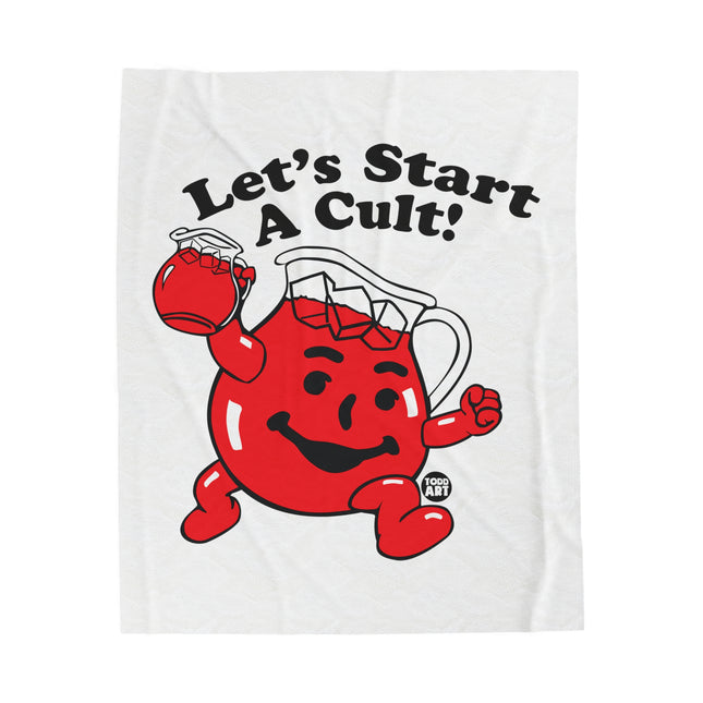 Let's Start a Cult Kool Aid Man Velveteen Plush Blanket