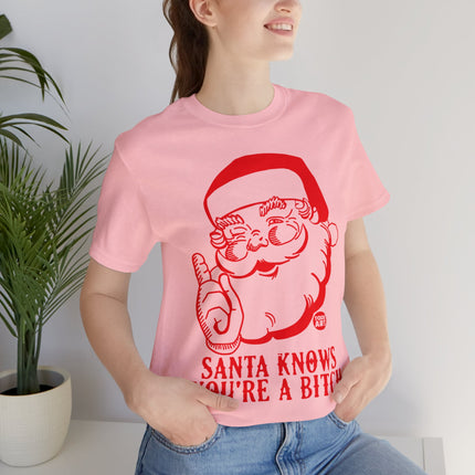 Santa Knows You're a Bitch Xmas Unisex Tee