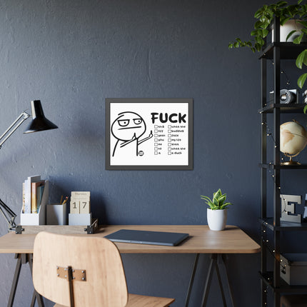 Fuck Stick man Framed Paper Posters