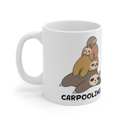 carpooling Sloth Ceramic Mug