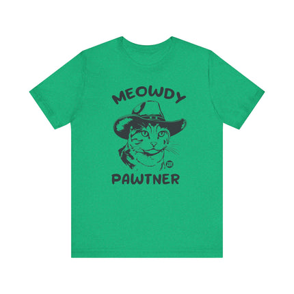 Meowdy Pawtner Cat Tee, Cute Cat Cowboy Tshirt