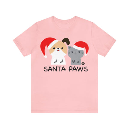 Santa Paws Dog and Cat Christmas Unisex Tee