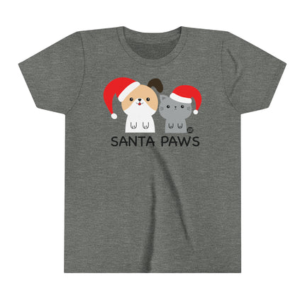 Santa Paws Dog and Cat Kids Short Sleeve Tee