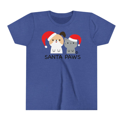 Santa Paws Dog and Cat Kids Short Sleeve Tee