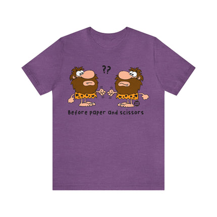 Caveman Rock Paper Scissors Unisex Tee