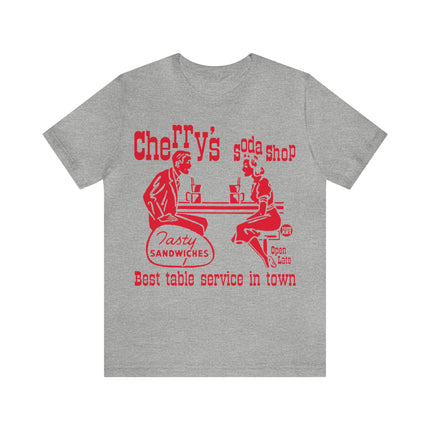 Retro Cherry's Soda Shop Unisex Short Sleeve Tee