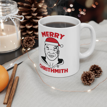 Merry Chrithmith Mike Tyson Santa Ceramic Mug