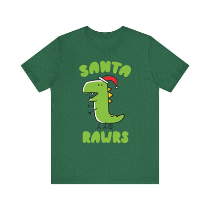 Cute "SANTA RAWRS" Dino Tee Shirt