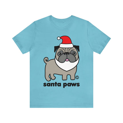 Santa Paws Pug Christmas Unisex Tee