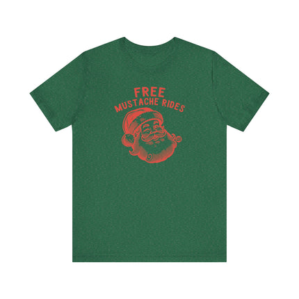 Funny "FREE MUSTACHE RIDES" Tee Shirt