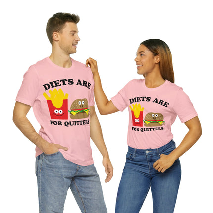 Diets Are For Quitters Burger and Fries Unisex Short Sleeve Tee