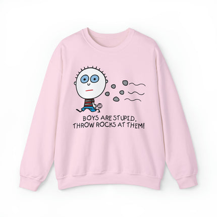 Boys Are Stupid Throw Rocks At Them Crewneck Sweatshirt