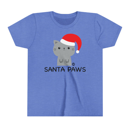 Santa Paws Cat Kids Short Sleeve Tee