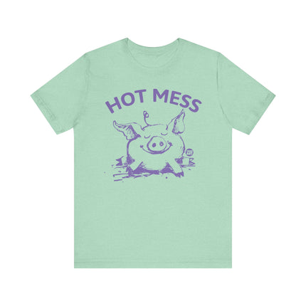 Hot Mess Pig Tee, Cute Pig Hot Mess Tshirt