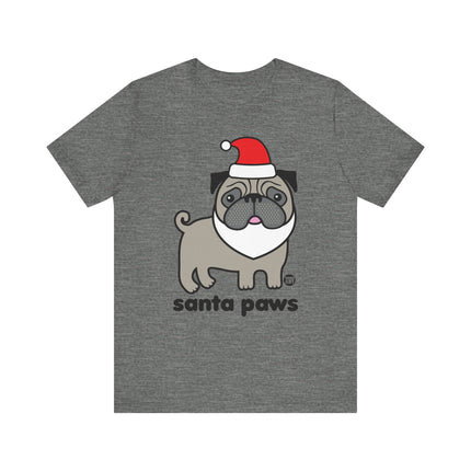 Cute "SANTA PAWS" Pug Tee Shirt