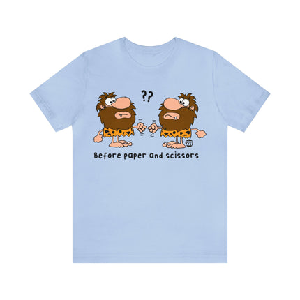 Caveman Rock Paper Scissors Unisex Tee